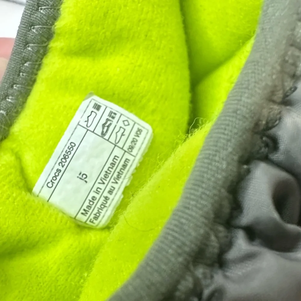 Kids Gray and Green CROC Boots